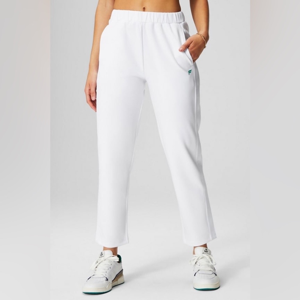 Fabletics White Tapered Tricot Pants
